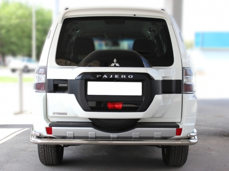 Mitsubishi Pajero 4 2015-наст.вр.-Защита заднего бампера "Волна" d 60+43